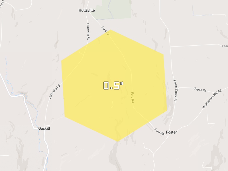 Hail map of Owego, NY on Jul 3, 2026, hail up to 0.5"