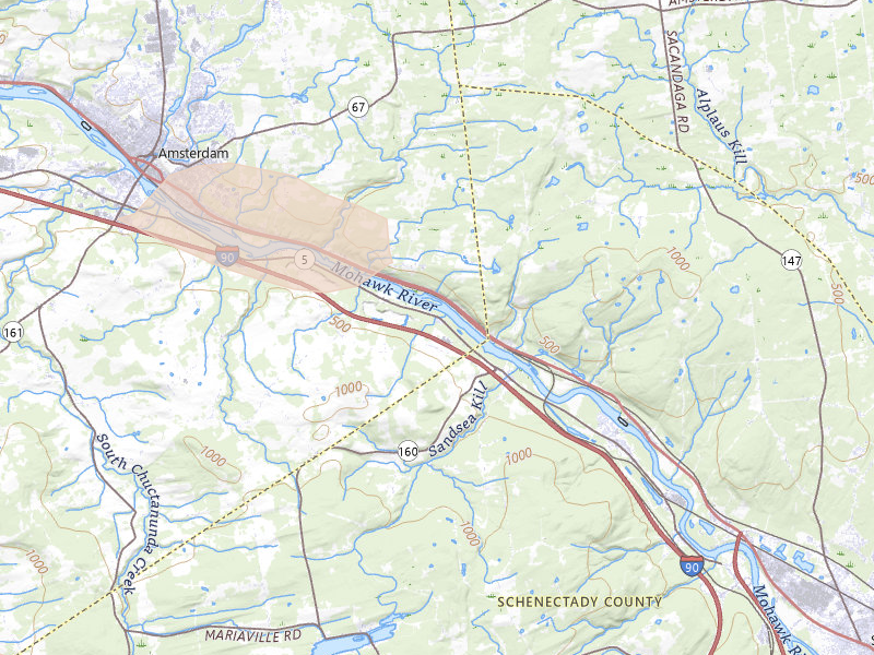 Radar-estimated hail-size map of the storm over Pattersonville, NY on Jul 1, 2026