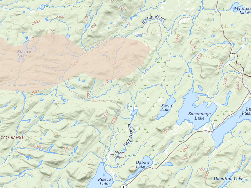 Radar-estimated hail-size map of the storm over Piseco, NY