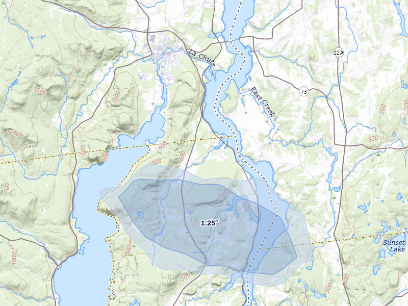 NEXRAD radar-signature map of the hail storm over Putnam Station, NY on Jun 26, 2026
