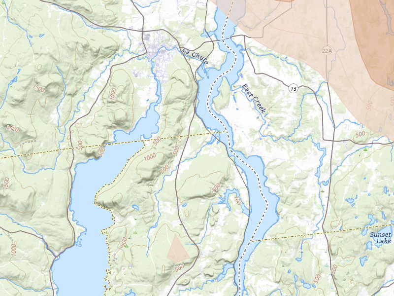 Radar-estimated hail-size map of the storm over Putnam Station, NY on Jul 14, 2026