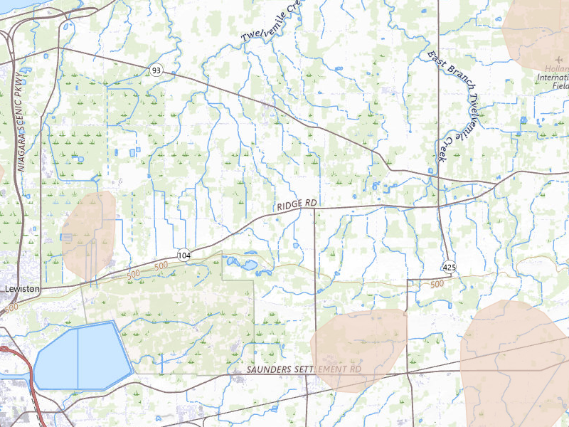 Radar-estimated hail-size map of the storm over Ransomville, NY on Jul 18, 2026