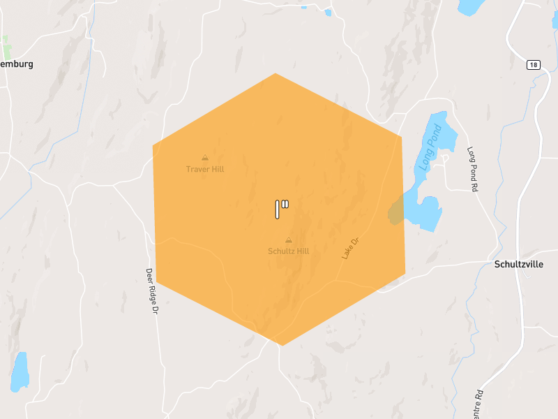 Hail map of Rhinebeck, NY on Jul 28, 2026, hail up to 1"