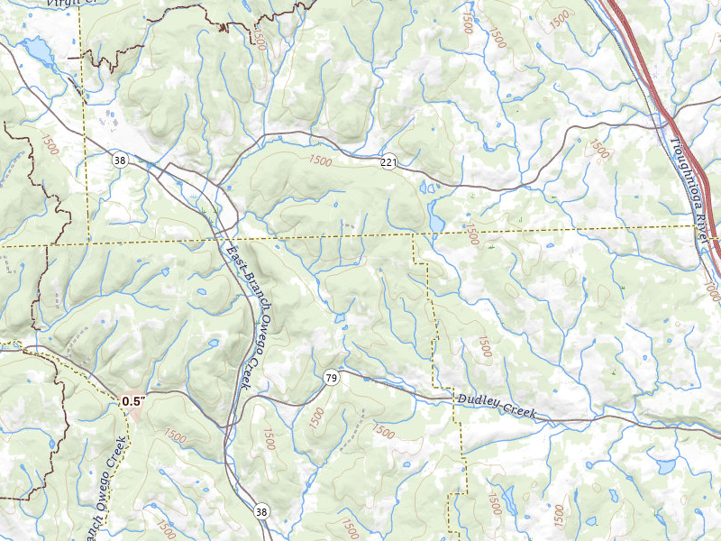 Radar-estimated hail-size map of the storm over Richford, NY on Jul 27, 2026