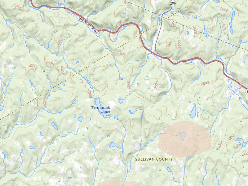 Radar-estimated hail-size map of the storm over Roscoe, NY on Jun 6, 2026