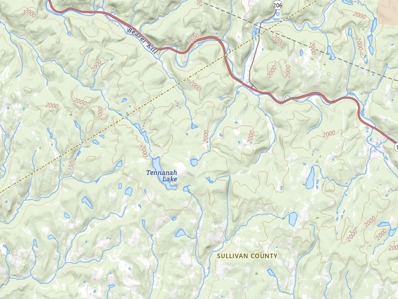Radar-estimated hail-size map of the storm over Roscoe, NY on Jul 1, 2026