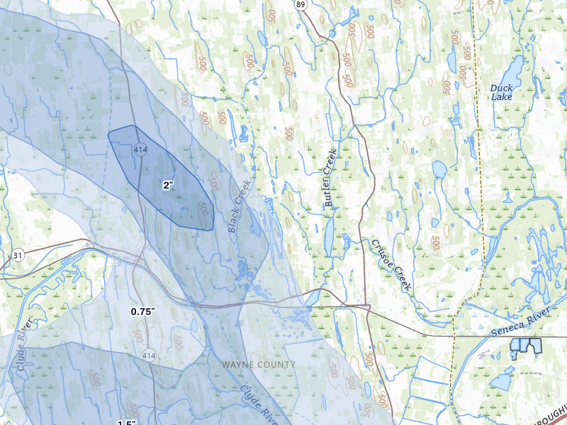 NEXRAD radar-signature map of the hail storm over Savannah, NY on Jun 30, 2026