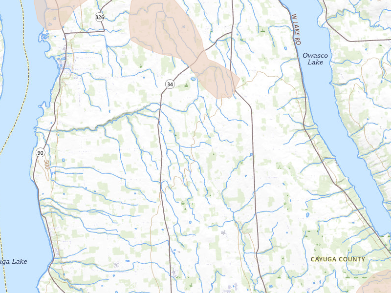 Radar-estimated hail-size map of the storm over Scipio Center, NY on Jul 3, 2026