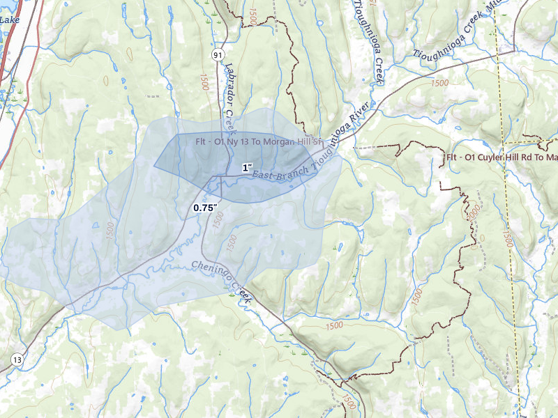 NEXRAD radar-signature map of the hail over Truxton, NY