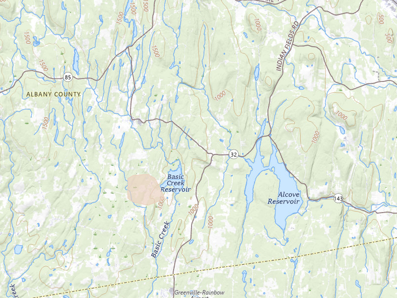 Radar-estimated hail-size map of the storm over Westerlo, NY on Jul 1, 2026