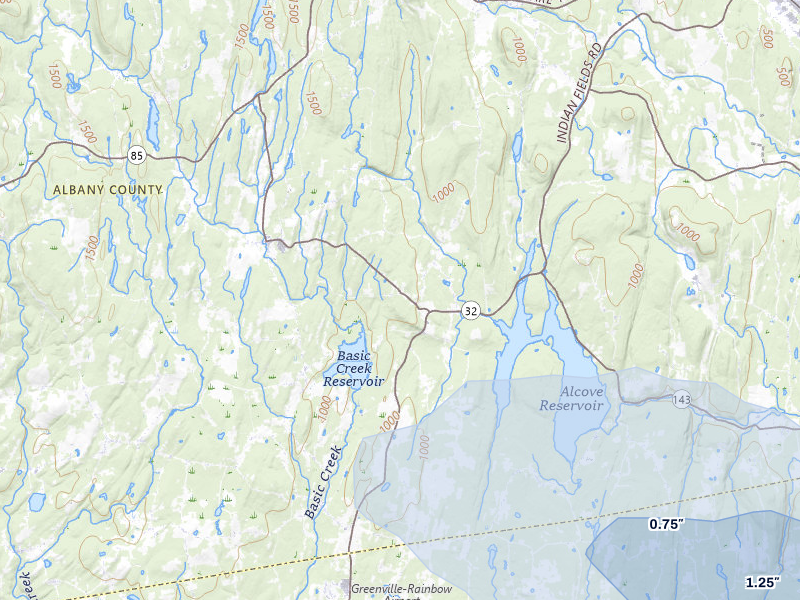 NEXRAD radar-signature map of the hail over Westerlo, NY