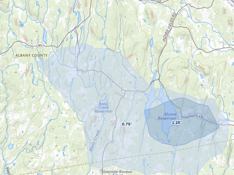NEXRAD radar-signature map of the hail over Westerlo, NY