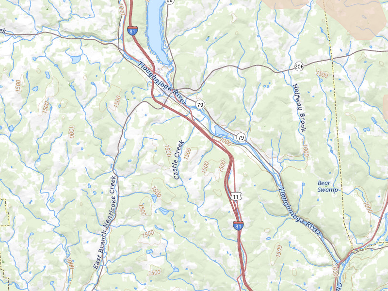 Radar-estimated hail-size map of the storm over Whitney Point, NY on Jul 3, 2026