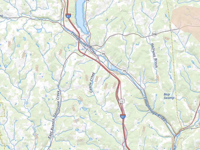 Radar-estimated hail-size map of the storm over Whitney Point, NY on Jul 18, 2026