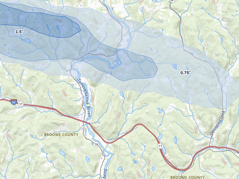 NEXRAD radar-signature map of the hail storm over Windsor, NY on Mar 31, 2026