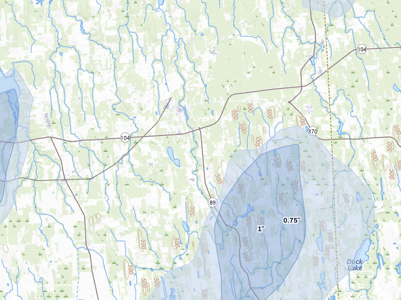 NEXRAD radar-signature map of the hail storm over Wolcott, NY on May 13, 2026