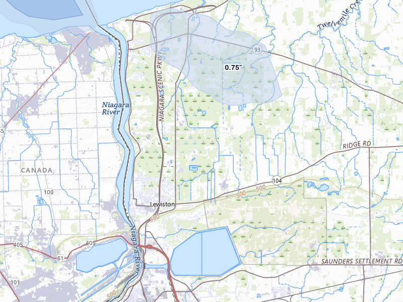 NEXRAD radar-signature map of the hail storm over Youngstown, NY on Mar 30, 2026