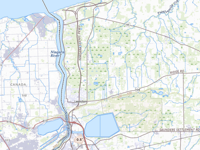 Radar-estimated hail-size map of the storm over Youngstown, NY on Jul 27, 2026