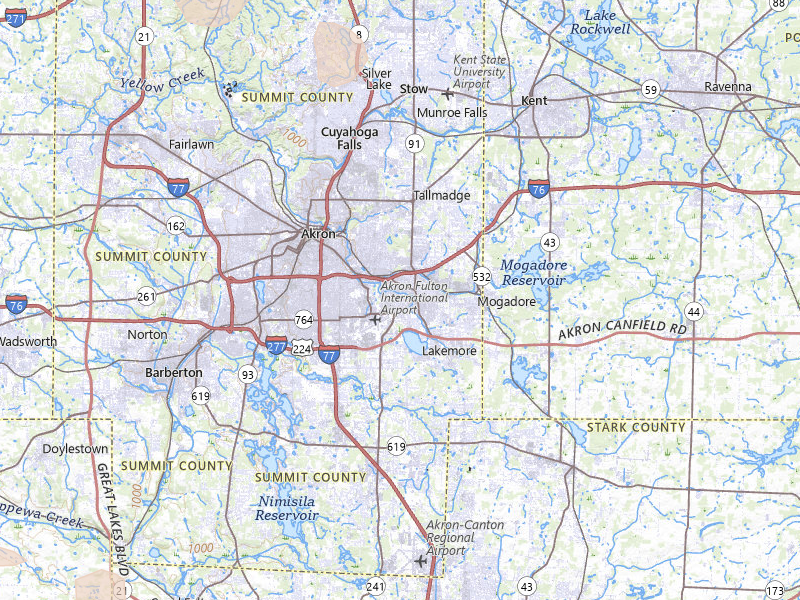 Radar-estimated hail-size map of the storm over Akron, OH