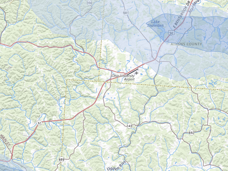 NEXRAD radar-signature map of the hail storm over Albany, OH on Aug 10, 2026