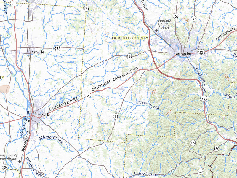 Radar-estimated hail-size map of the storm over Amanda, OH on Mar 22, 2026