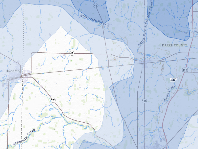 NEXRAD radar-signature map of the hail storm over Ansonia, OH on Aug 11, 2026