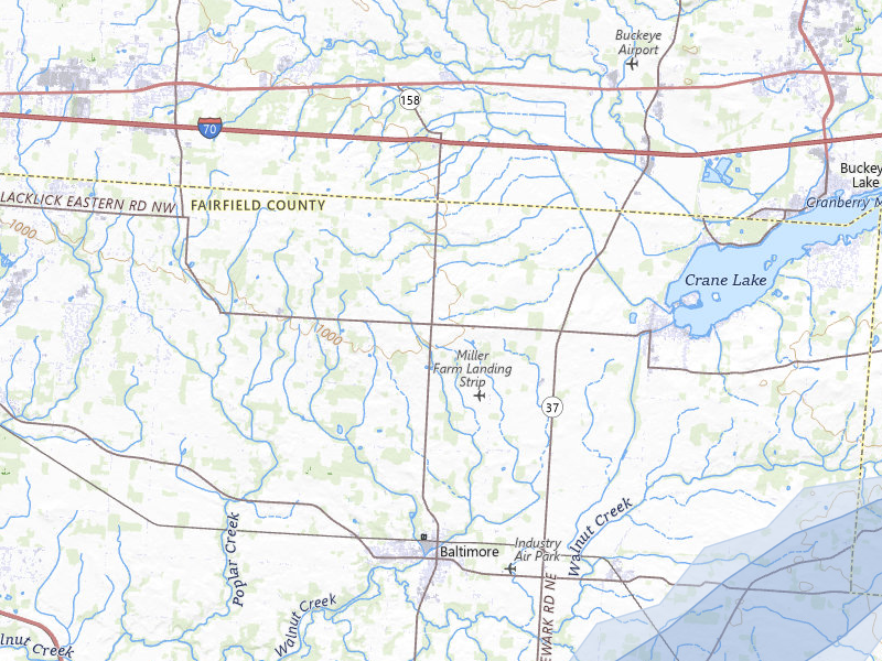 NEXRAD radar-signature map of the hail storm over Baltimore, OH on Mar 7, 2026