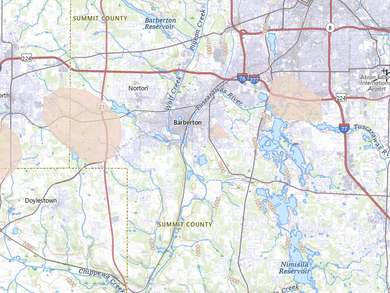 Radar-estimated hail-size map of the storm over Barberton, OH