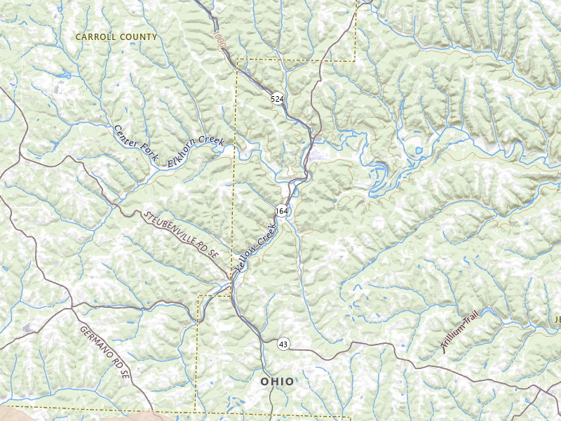 Radar-estimated hail-size map of the storm over Bergholz, OH on Mar 22, 2026