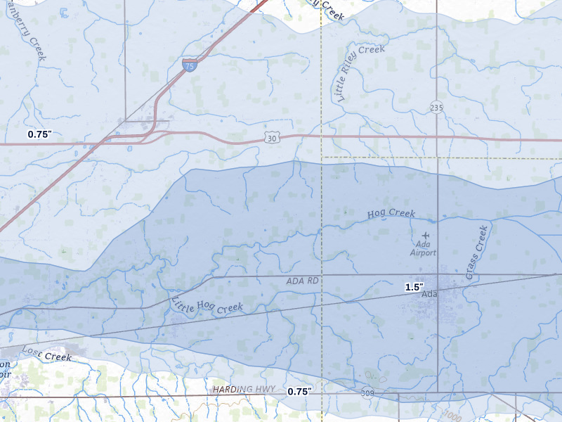 NEXRAD radar-signature map of the hail storm over Bluffton, OH on Mar 22, 2026