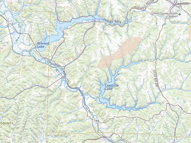 Radar-estimated hail-size map of the storm over Bowerston, OH on Mar 7, 2026