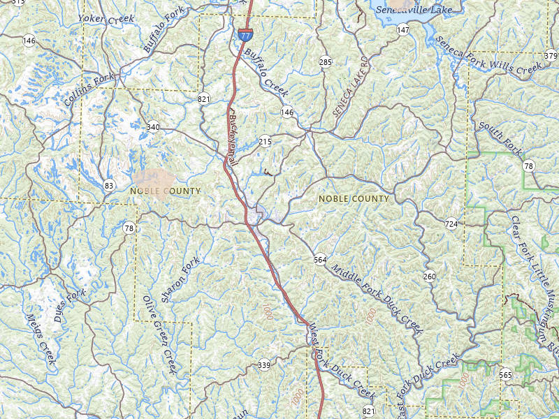 Radar-estimated hail-size map of the storm over Caldwell, OH on Jul 4, 2026