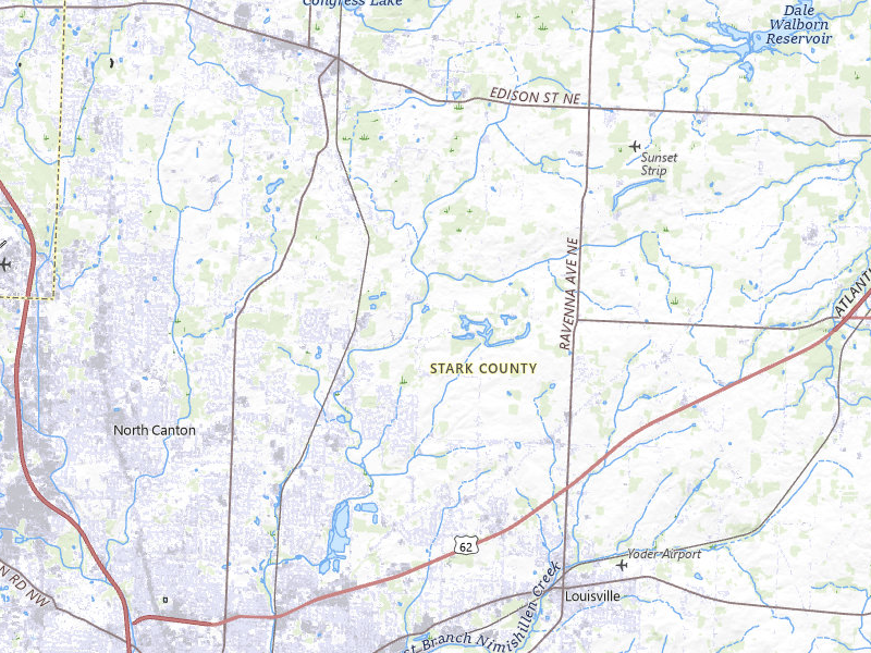 Radar-estimated hail-size map of the storm over Canton, OH on Jul 5, 2026
