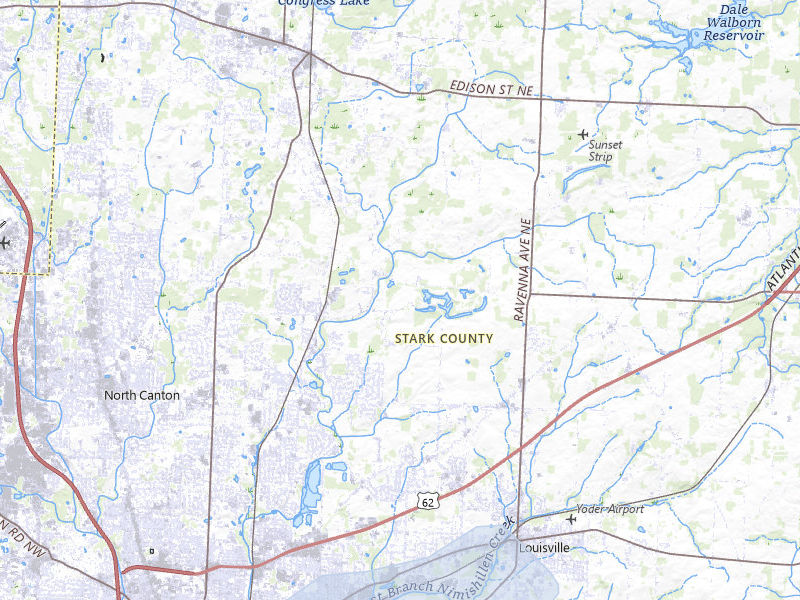 NEXRAD radar-signature map of the hail storm over Canton, OH on Jul 5, 2026