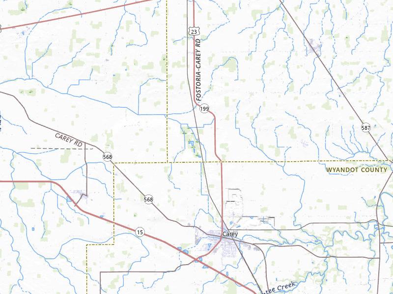 NEXRAD radar-signature map of the hail storm over Carey, OH on Jun 6, 2026