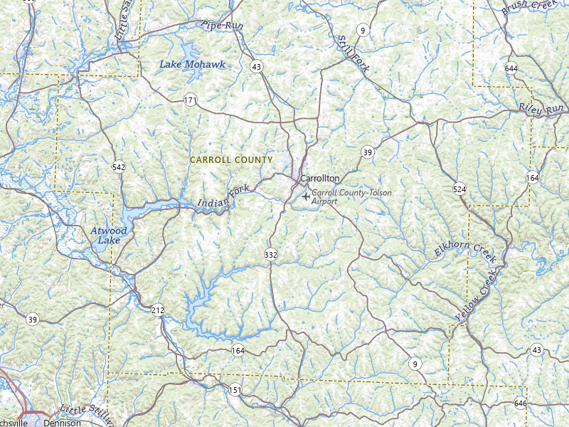 Radar-estimated hail-size map of the storm over Carrollton, OH on Jul 5, 2026
