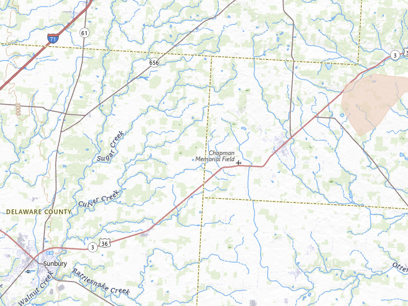 Radar-estimated hail-size map of the storm over Centerburg, OH on Mar 22, 2026
