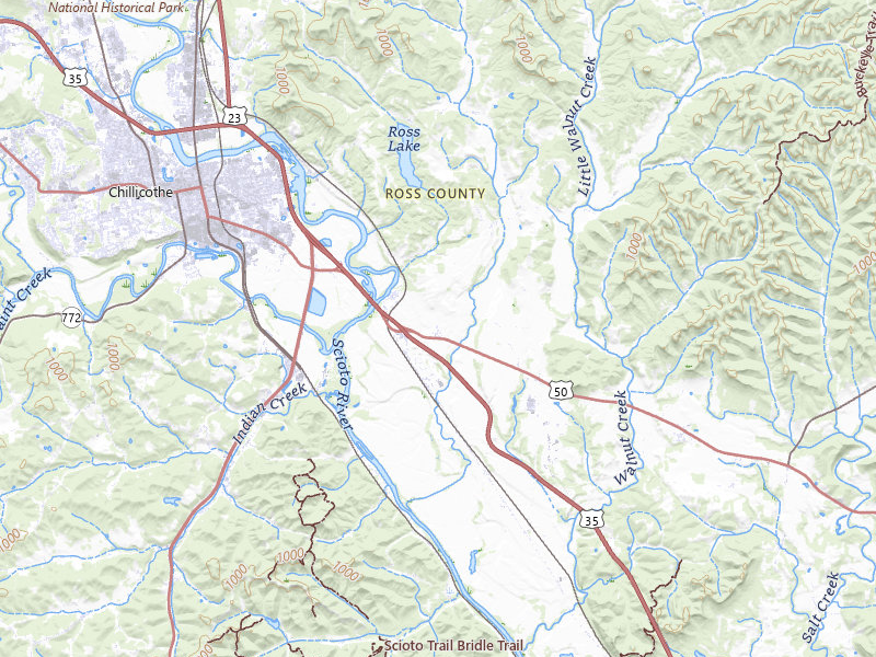 Radar-estimated hail-size map of the storm over Chillicothe, OH on Jun 17, 2026