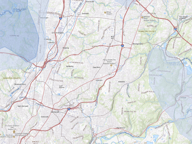 NEXRAD radar-signature map of the hail storm over Cincinnati, OH on Sep 5, 2026