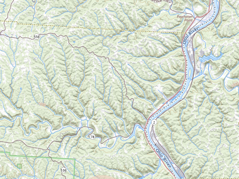Radar-estimated hail-size map of the storm over Clarington, OH on Jun 14, 2026