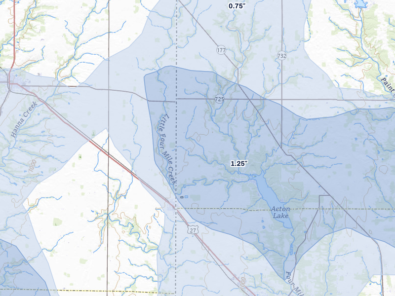 NEXRAD radar-signature map of the hail storm over College Corner, OH on Aug 11, 2026