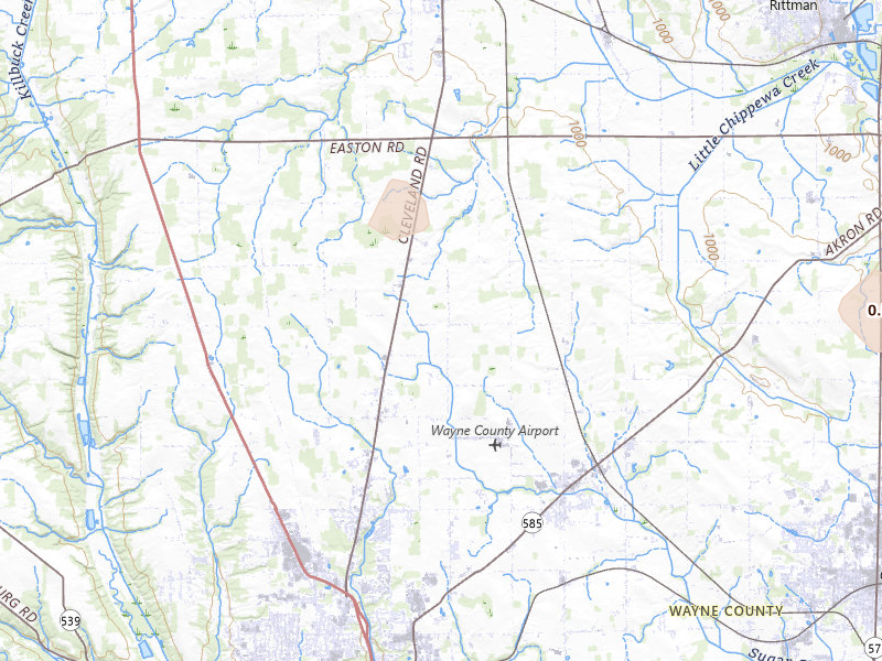 Radar-estimated hail-size map of the storm over Creston, OH on Jul 3, 2026