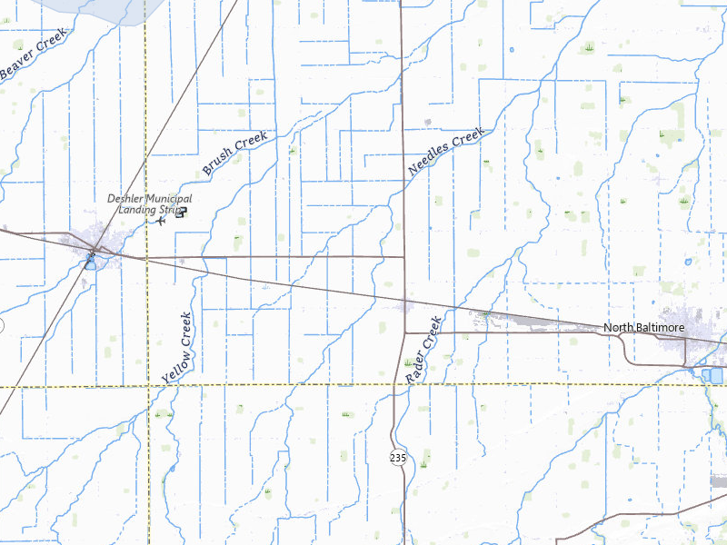 NEXRAD radar-signature map of the hail over Custar, OH
