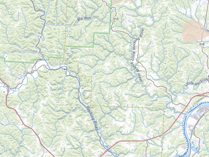 Radar-estimated hail-size map of the storm over Cutler, OH on Jul 21, 2026