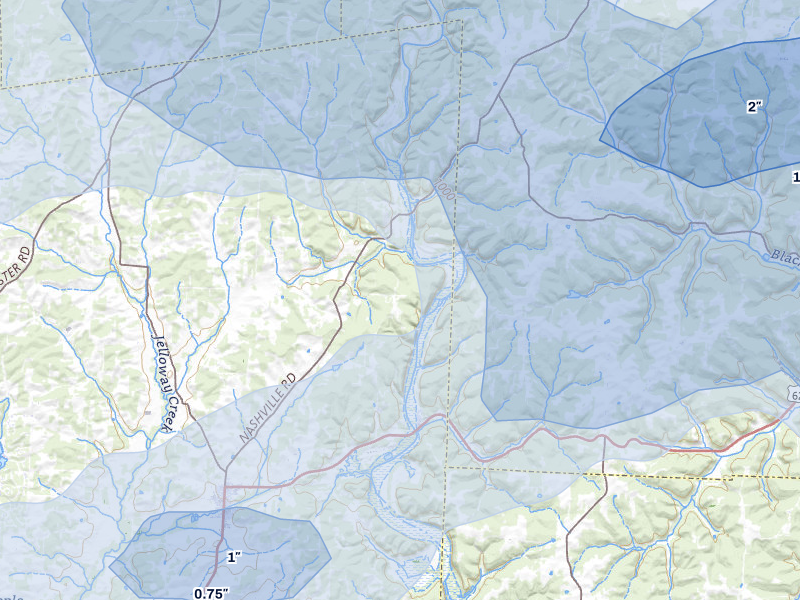 NEXRAD radar-signature map of the hail storm over Danville, OH on Mar 22, 2026