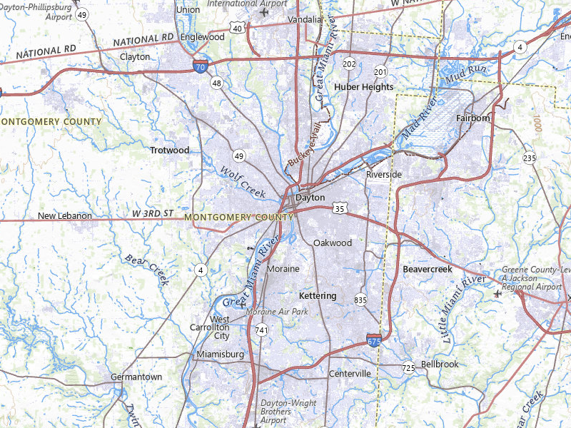 Radar-estimated hail-size map of the storm over Dayton, OH on Mar 22, 2026