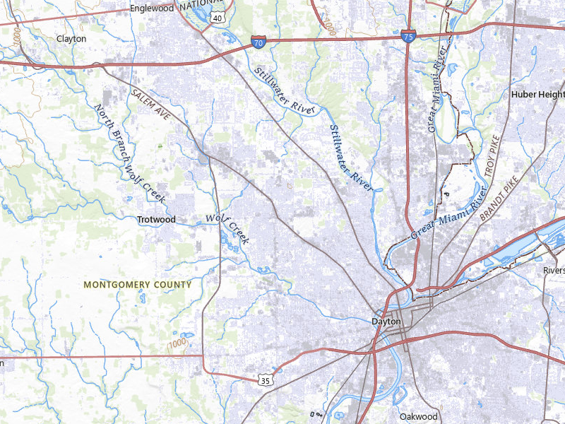 Radar-estimated hail-size map of the storm over Dayton, OH on Jul 17, 2026