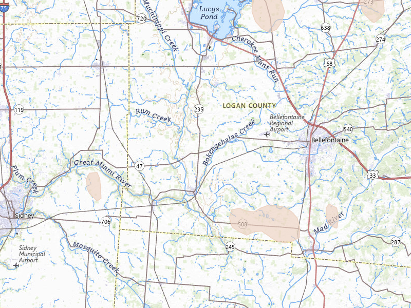 Radar-estimated hail-size map of the storm over De Graff, OH on Jun 6, 2026
