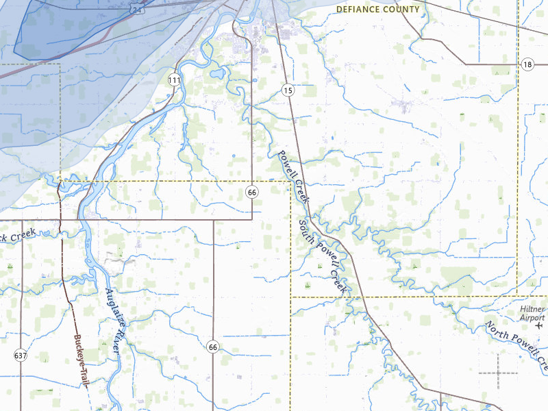NEXRAD radar-signature map of the hail storm over Defiance, OH on Aug 9, 2026