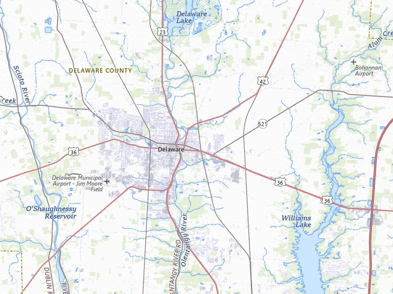 Radar-estimated hail-size map of the storm over Delaware, OH on Jun 6, 2026